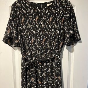 Roolee black smocked floral dress